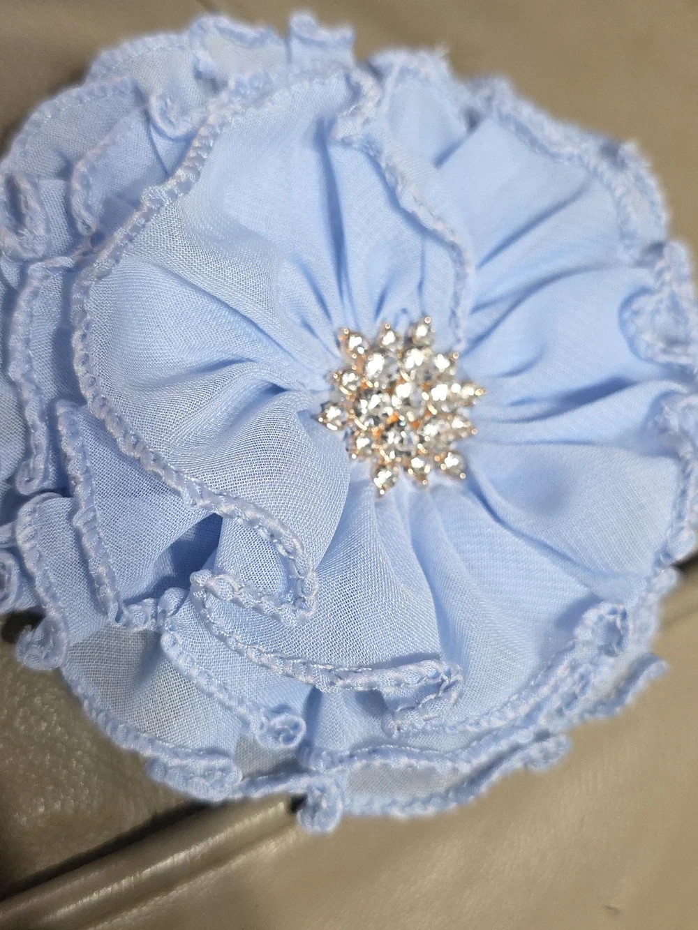 Weissman Dance Costume Girl's? Light Blue Lacy Hair Clip Blingy Bow Sz XLC GUC - Picture 10 of 13